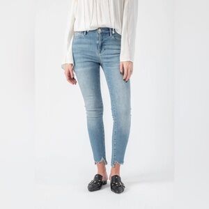 FRAME Le High Skinny Jeans Front Chew Hem Size 27 Paltrow
